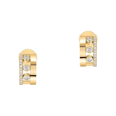 Mini créoles Messika Move Romane en or jaune et diamants