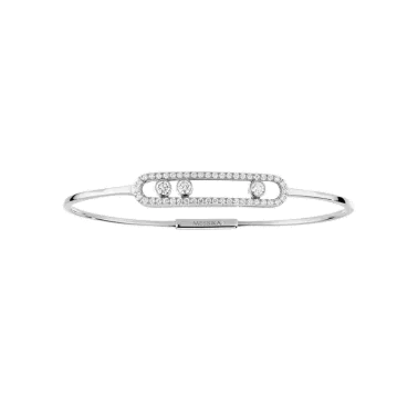 Jonc Messika Move Pavé en or blanc et diamants
