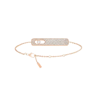 Bracelet Messika My First Diamond Pavé grand modèle en or rose et diamants