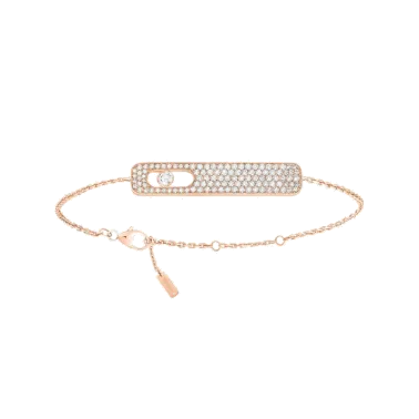 Bracelet Messika My First Diamond Pavé grand modèle en or rose et diamants