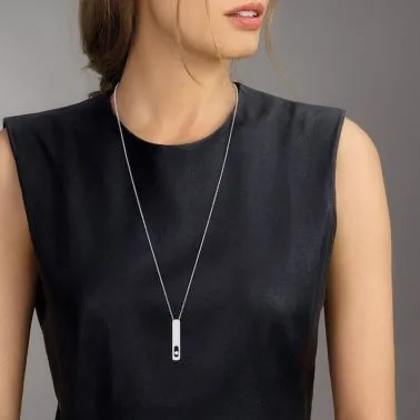 Collier Messika My First Diamond Pavé grand modèle en or blanc et diamants