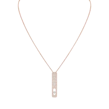 Collier Messika My First Diamond Pavé grand modèle en or rose et diamants