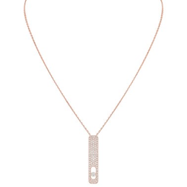 Collier Messika My First Diamond Pavé grand modèle en or rose et diamants