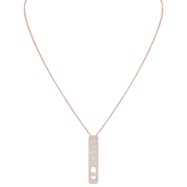Collier Messika My First Diamond Pavé grand modèle en or rose et diamants