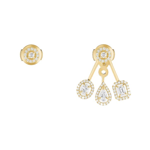 Boucles d'oreilles Messika My Twin Trio en or jaune et diamants