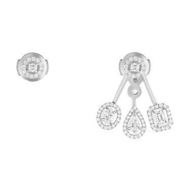 Boucles d'oreilles Messika My Twin Trio en or blanc et diamants