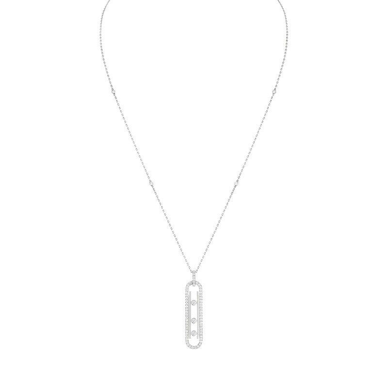 Collier Messika Move 10th petit modèle en or blanc et diamants