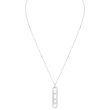 Collier Messika Move 10th petit modèle en or blanc et diamants
