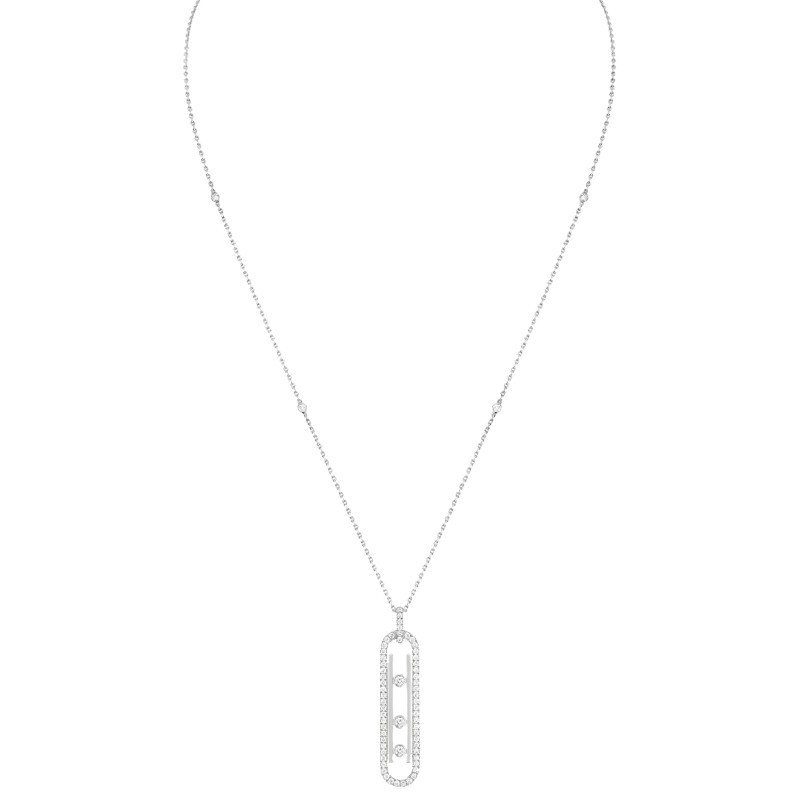 Collier Messika Move 10th petit modèle en or blanc et diamants