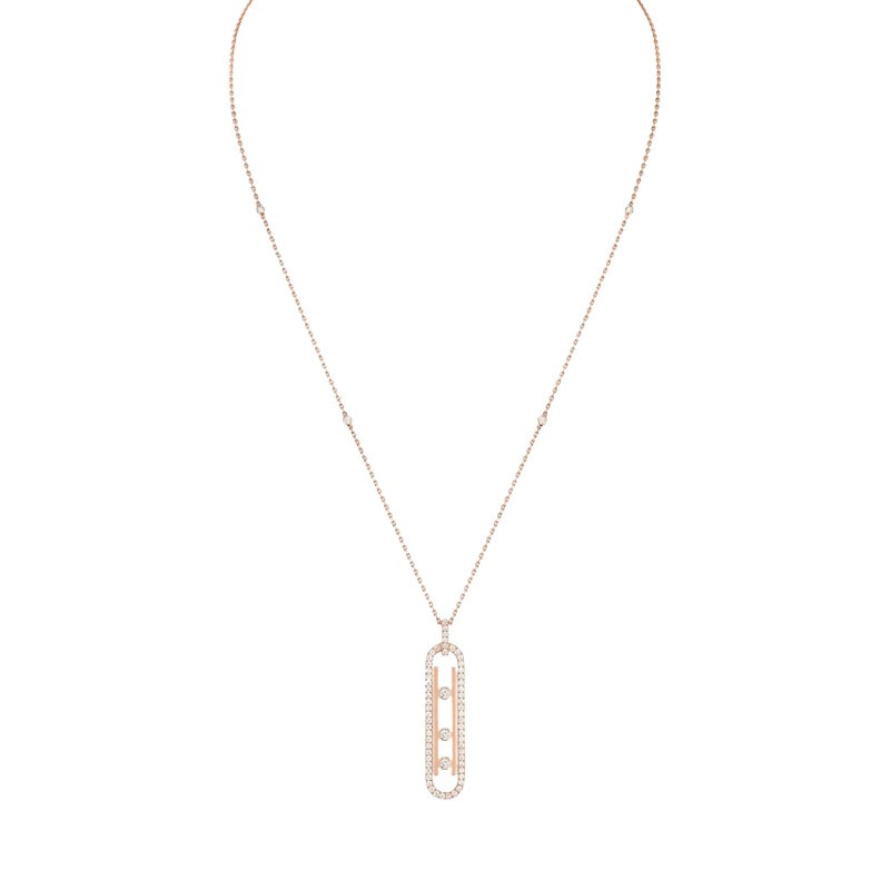 Collier Messika Move 10th petit modèle en or rose et diamants