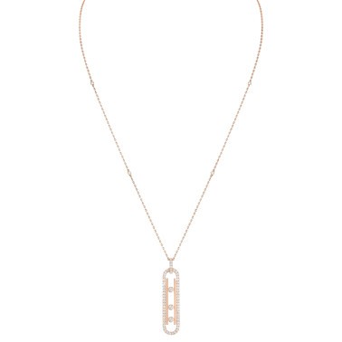Collier Messika Move 10th petit modèle en or rose et diamants
