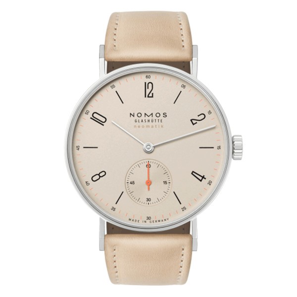  Montre NOMOS Tangente Neomatik champagne bracelet cuir tannage végétal  35 