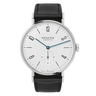  Montre NOMOS Tangente 38 mécanique fond saphir bracelet cuir noir 37,5 