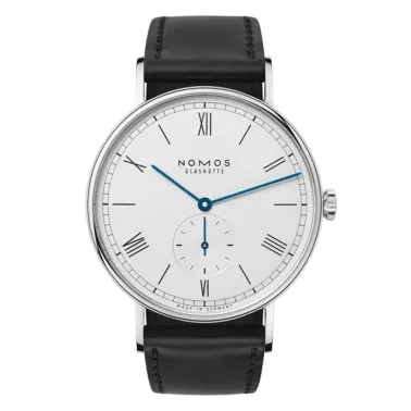 Montre NOMOS Ludwig 38 mécanique fond saphir bracelet cuir véritable noir 37,5 