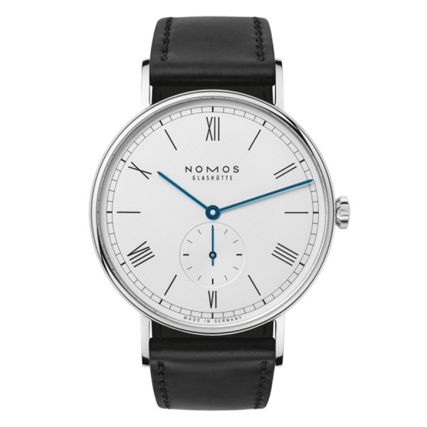  Montre NOMOS Ludwig 38 mécanique fond saphir bracelet cuir véritable noir 37,5 