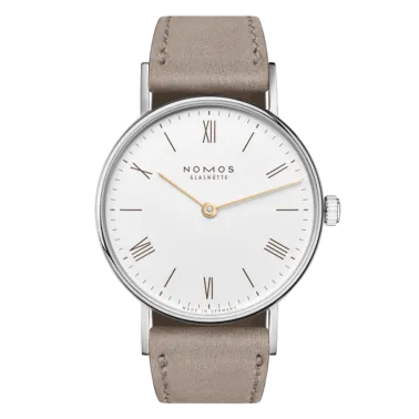  Montre NOMOS Ludwig 33 Duo mécanique fond saphir bracelet cuir beige 32,8 