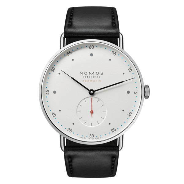  Montre NOMOS Metro Neomatik 39 automatique bracelet cuir noir cousu main 38,5 