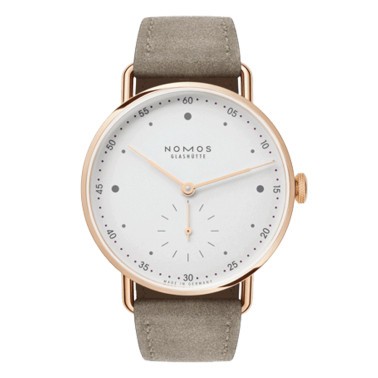  Montre NOMOS Metro 33 mécanique or rose bracelet cuir beige 33 1170
