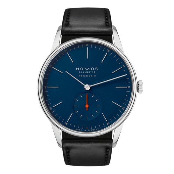  Montre NOMOS Orion Neomatik 39 bleu nuit automatique bracelet cuir cousu main noir 38,5 