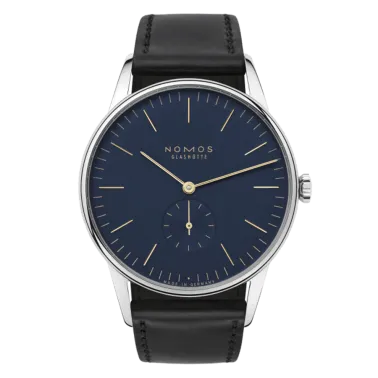 Montre NOMOS Orion 38 bleu nuit mécanique bracelet cuir véritable noir 38 