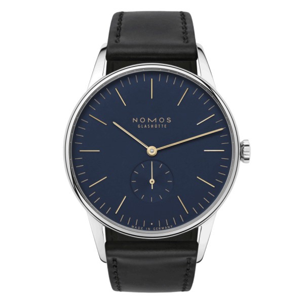  Montre NOMOS Orion 38 bleu nuit mécanique bracelet cuir véritable noir 38 