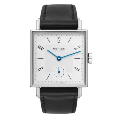  Montre NOMOS Tetra 27 mécanique cadran blanc bracelet cuir véritable noir 27,5 