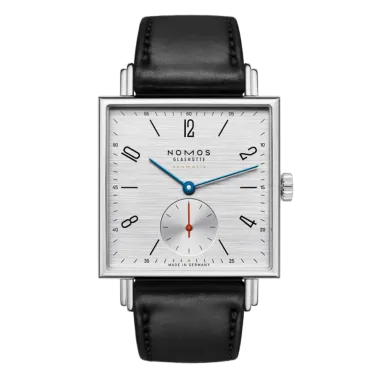  Montre NOMOS Tetra Neomatik 39 silvercut bracelet cuir cousu main noir 33 