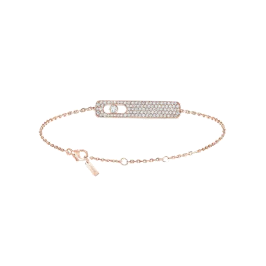 Bracelet Messika My First Diamond Pavé en or rose et diamants