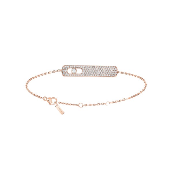 Bracelet Messika My First Diamond Pavé en or rose et diamants