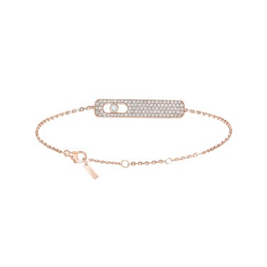 Bracelet Messika My First Diamond Pavé en or rose et diamants