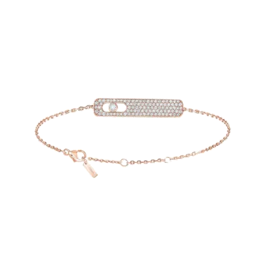 Bracelet Messika My First Diamond Pavé en or rose et diamants