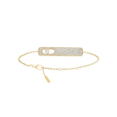 Bracelet Messika My First Diamond Pavé grand modèle en or jaune et diamants