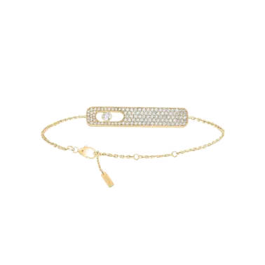 Bracelet Messika My First Diamond Pavé grand modèle en or jaune et diamants