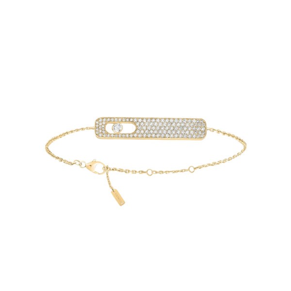 Bracelet Messika My First Diamond Pavé grand modèle en or jaune et diamants
