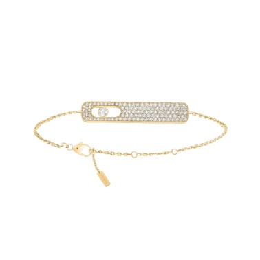 Bracelet Messika My First Diamond Pavé grand modèle en or jaune et diamants