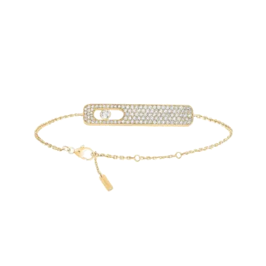 Bracelet Messika My First Diamond Pavé grand modèle en or jaune et diamants