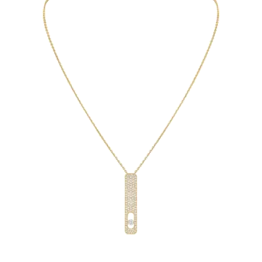 Collier Messika My First Diamond Pavé grand modèle en or jaune et diamants