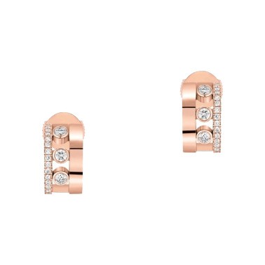 Mini créoles Messika Move Romane en or rose et diamants