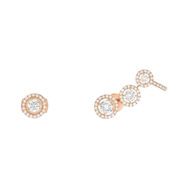 Boucles d'oreilles Messika Joy Trio en or rose et diamants