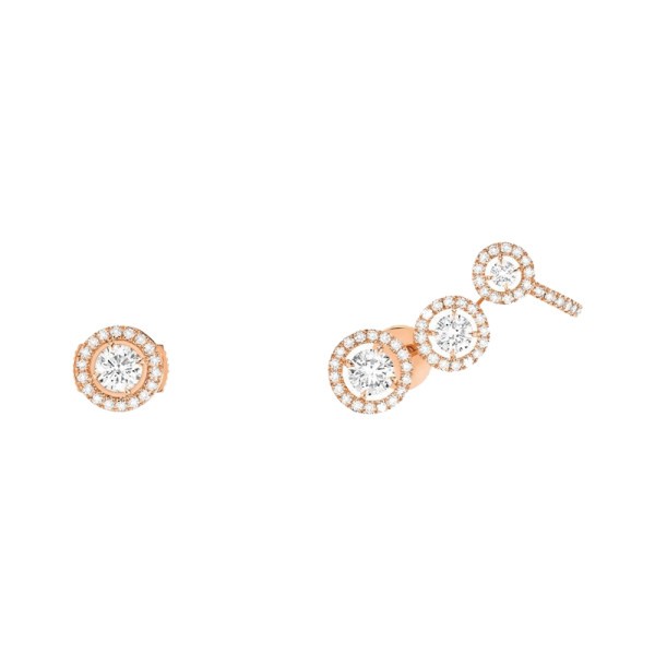 Boucles d'oreilles Messika Joy Trio en or rose et diamants