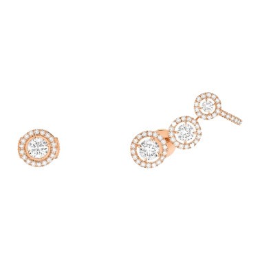 Boucles d'oreilles Messika Joy Trio en or rose et diamants