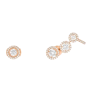 Boucles d'oreilles Messika Joy Trio en or rose et diamants