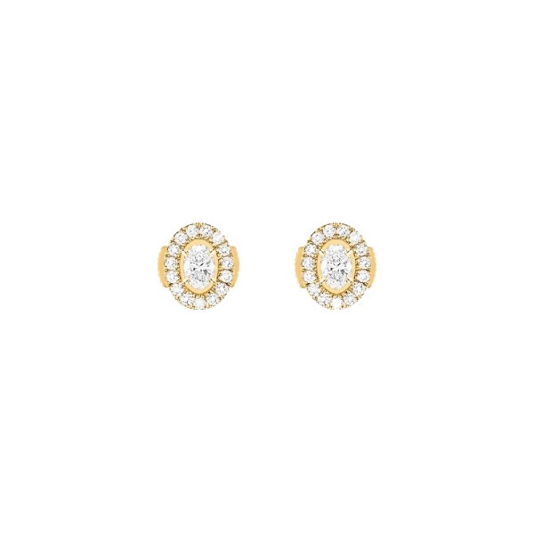 Puces d'oreilles Messika Glam'Azone en or jaune et diamants