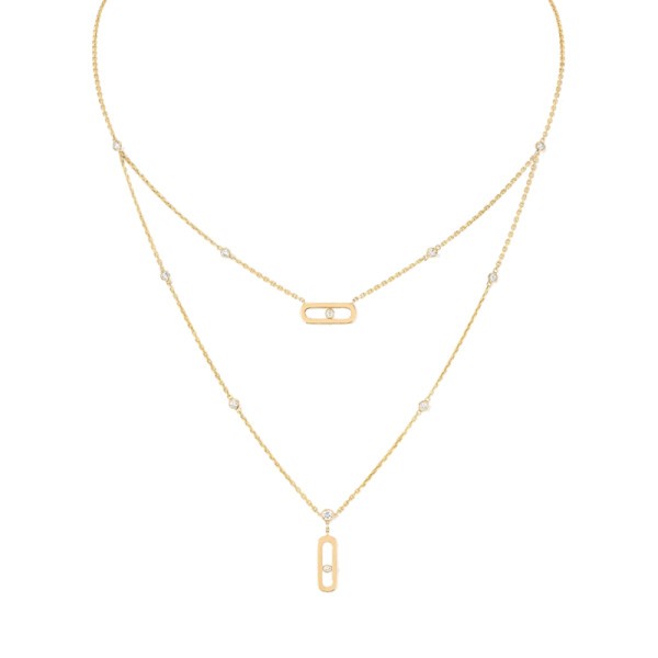 Collier Messika Move Uno 2 rangs en or jaune et diamants