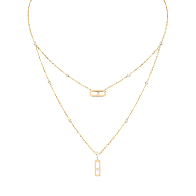 Collier Messika Move Uno 2 rangs en or jaune et diamants