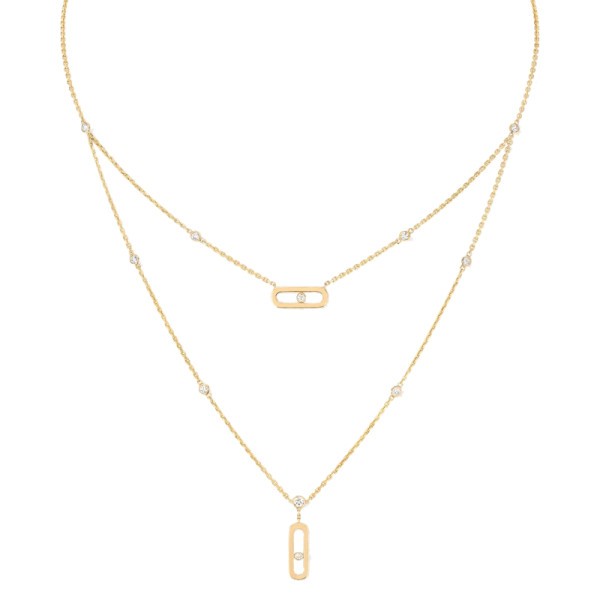 Collier Messika Move Uno 2 rangs en or jaune et diamants