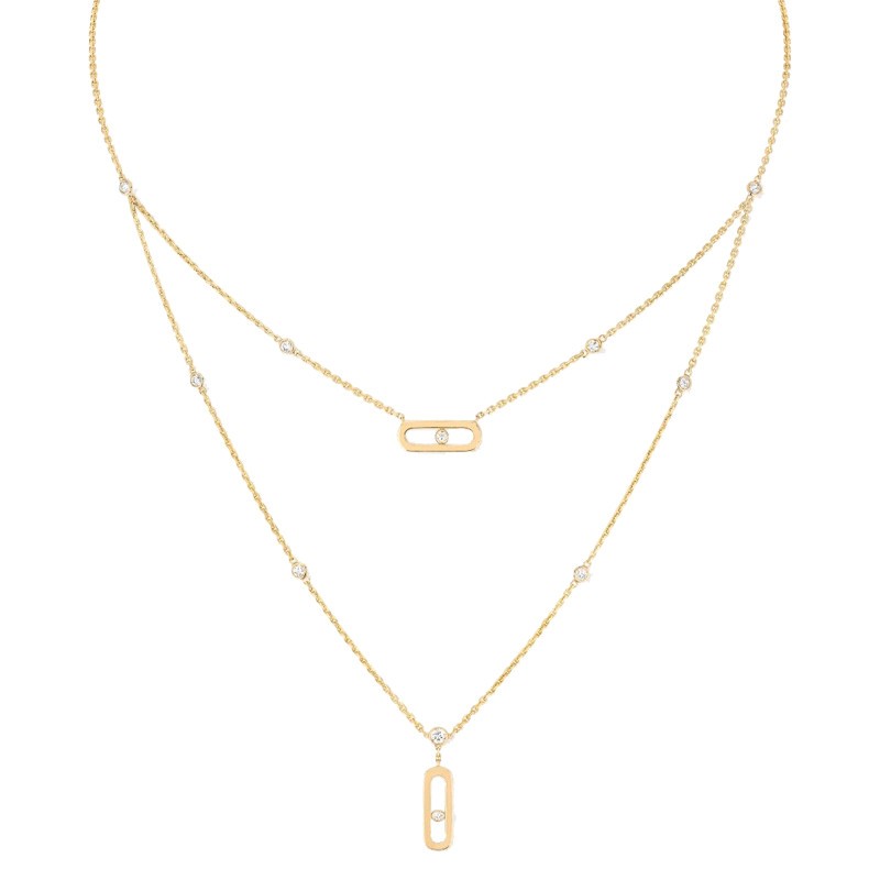 Collier Messika Move Uno 2 rangs en or jaune et diamants