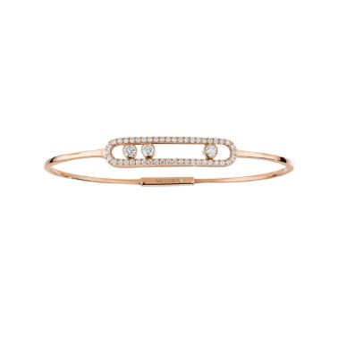 Jonc Messika Move Pavé en or rose et diamants