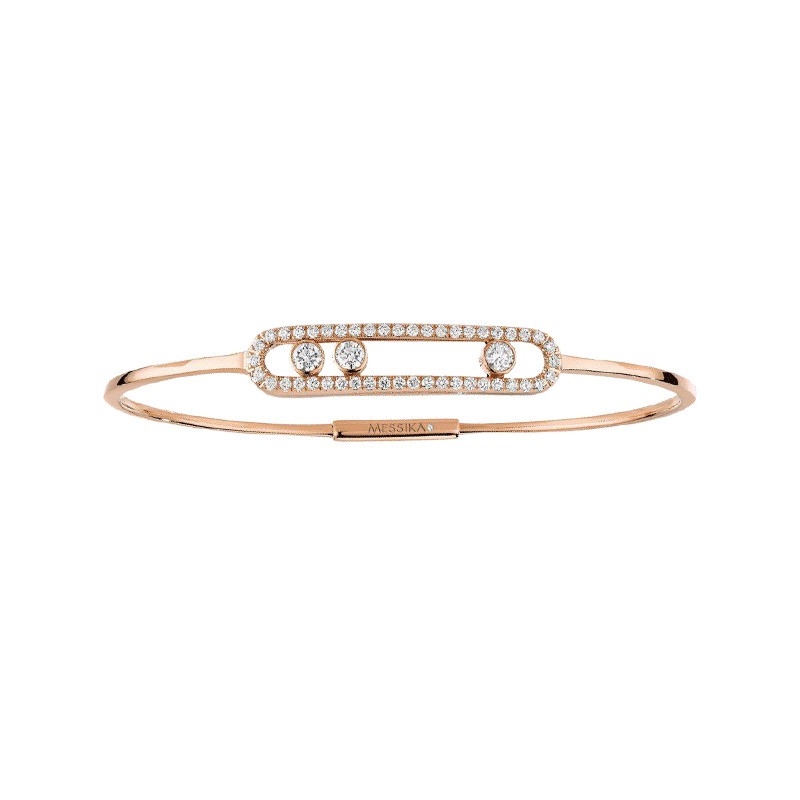 Jonc Messika Move Pavé en or rose et diamants