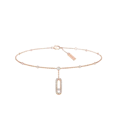 Bracelet de cheville Messika Move Uno Pavé en or rose et diamants